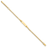 14k Polished Solid Chain/Solid Plate Fancy Link 16x5mm Plate 6 inch Baby/Child ID Bracelet